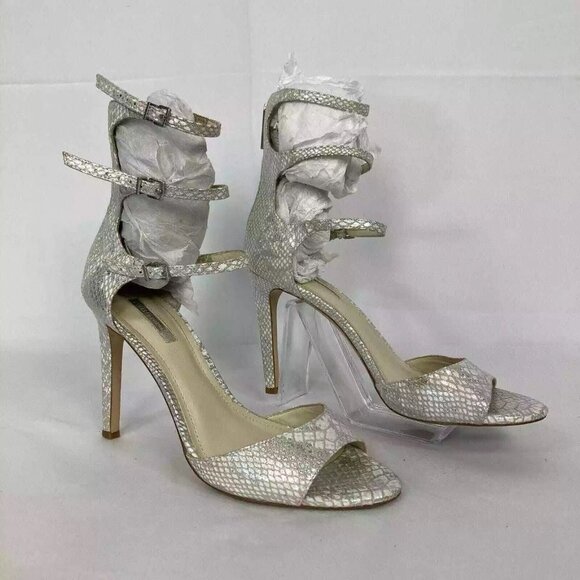 BCBGeneration BG-Manci Snakeskin Gladiator Strappy Buckle Stiletto Heels Sandals - Picture 3 of 4